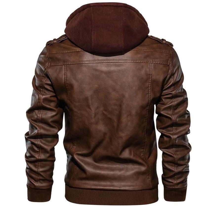 New Men's hooded Leather Jacket (multi varied)