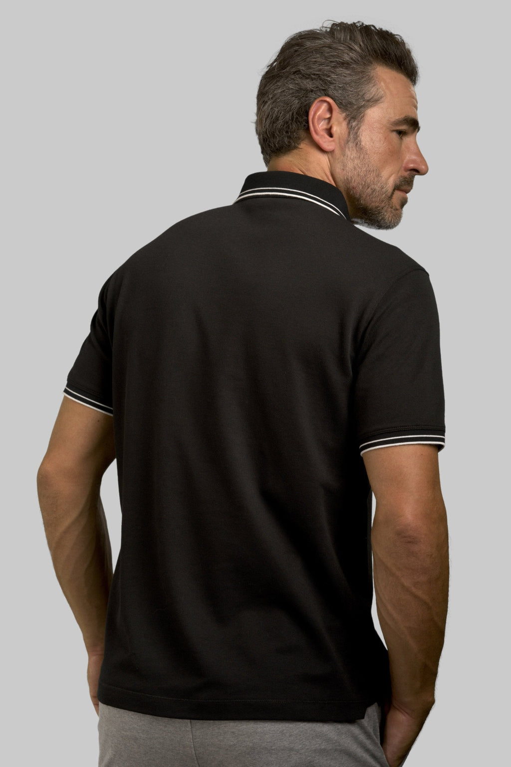 supima cotton luxury Pocket black Polo